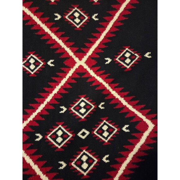 Lauren Ralph Lauren Southwestern Aztec Knit Sweater Tunic Womens 1X Cotton black - Picture 8 of 9